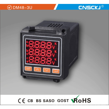 Voltímetro de medição de voltagem trifásica digital trifásica com RS-485 Dm48-3u